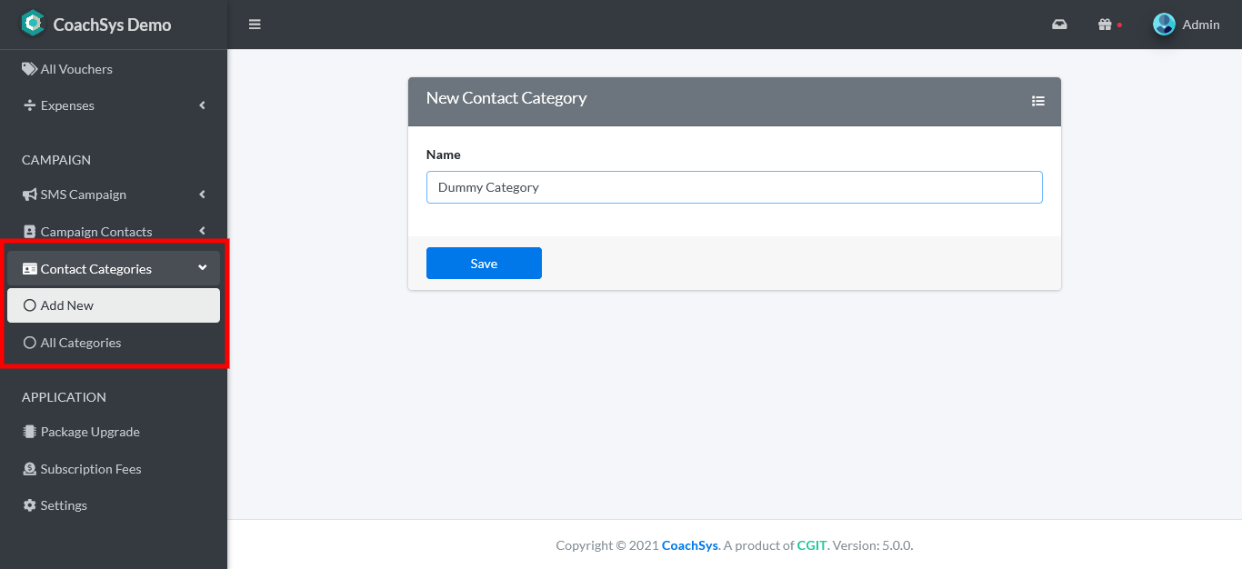 Add New Categories