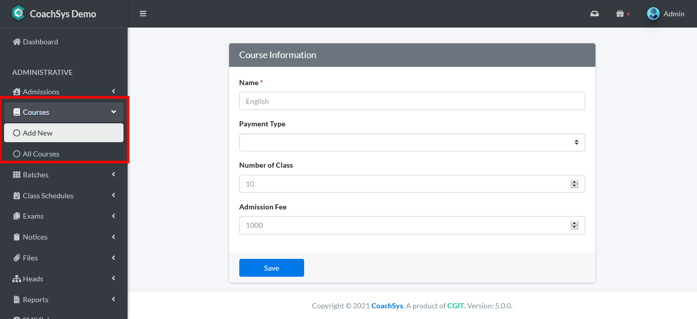 Add New Course
