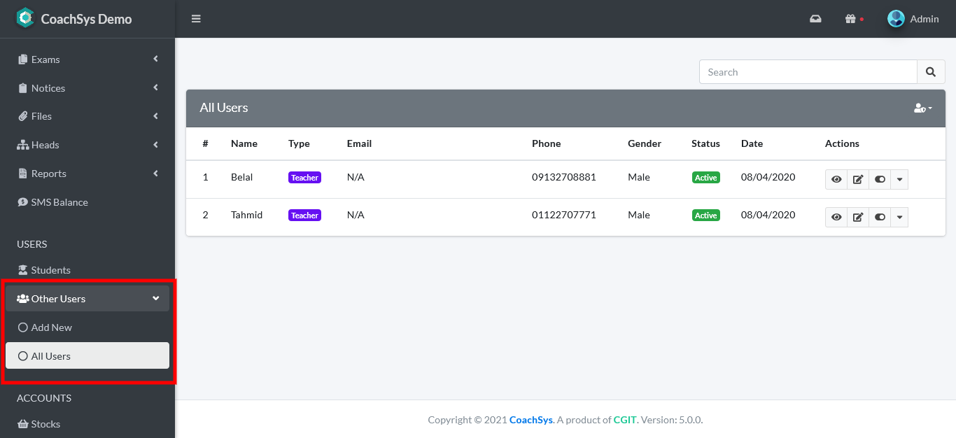 View All Users