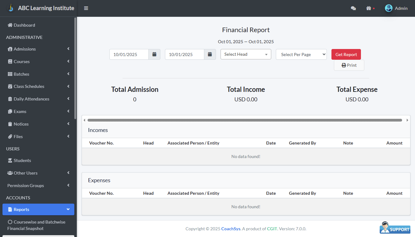 Day to Day Headwise Income and Expense Report 1 আর্থিক বিবরণী।
